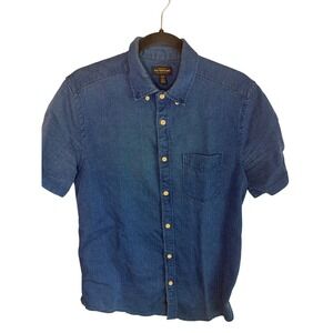 CPO Provisions Mens Small Blue Short Sleeve Button Down Shirt Cotton Textured
